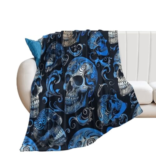 Manta de cama mullida y suave con diseño esqueleto acabado premium 2