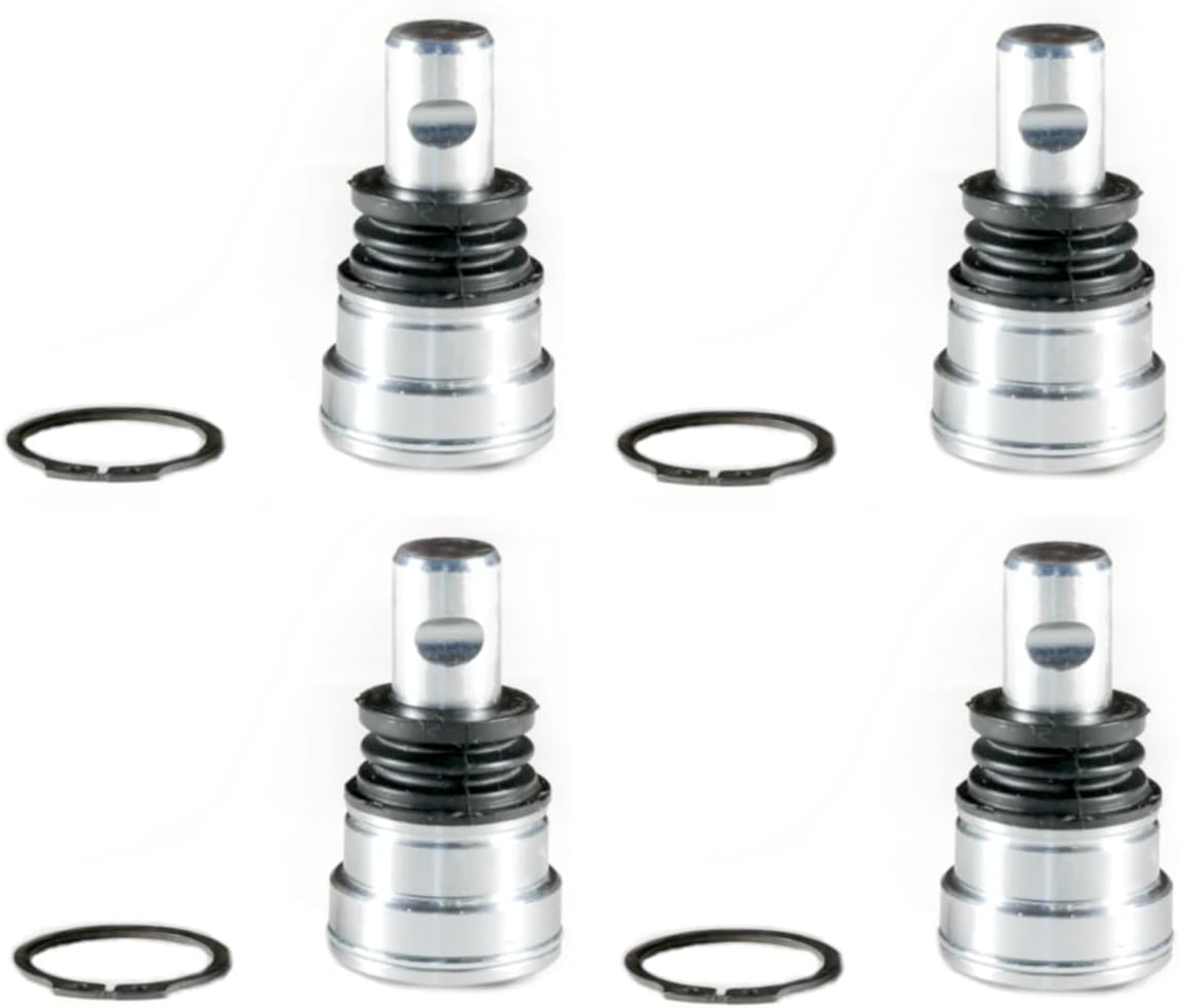 Monster Performance Full Ball Joint Set for Polaris Upper & Lower Heavy Duty 4340 Chromoly Steel Greaseable Low Friction Adjustable Chrome Plated Set of 4