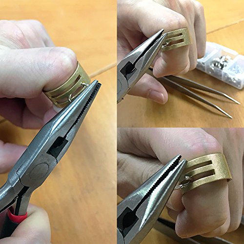 BIGTEDDY - 1388pcs Open Jump Rings and Lobster Clasps for Beginner Jewelry Repair Bead Making Findings Starter Kit Set with Plier Tweezer Caliper and Ring Loop Opener (Gold and Silver) - Thumbnail 4