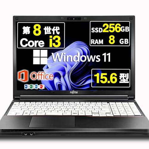 �y�����ςݕi�z �m�[�g�p�\�R�� FMV Lifebook A579 15.6�^ Core i3-8145U �e���L�[���� DVD���� Bluetooth HDMI Windows11 MS Office 2021���� (SSD:256GB ������:8GB)