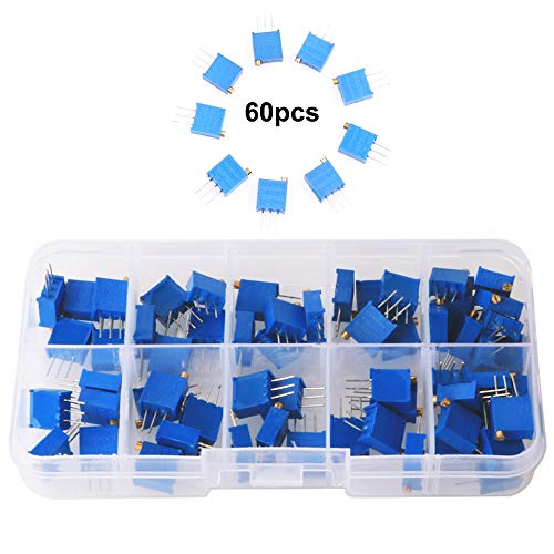 Set 100 Trimmer Resistenza Variabile - 10 Valori Da 500Ω A 1MΩ, Con Scatola - Foto 2