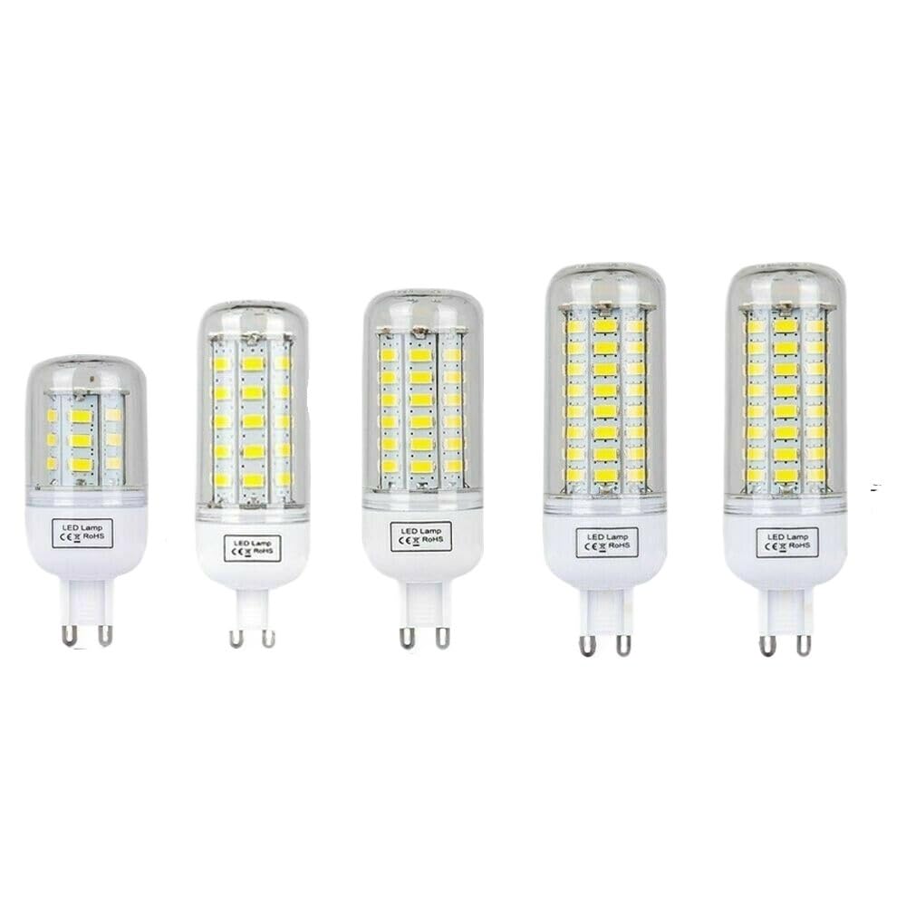 HHF Illuminazione domestica, Confezione da 20 lampadine LED a mais AC220V E14/E27/B22/G9/GU10 5730SMD Lampada a luce bianca calda fredda(Cool White G9,5W)