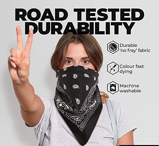Run India 100% Cotton Paisley Printed Cowboy Bandanas Head Wrap Scarf Headband Hairband Face Mask Unisex Handkerchiefs For Men Women 1