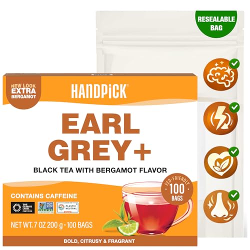Image of HANDPICK Earl Grey Black Teabags (100 Count)Flavored with Citrus & Bergamot