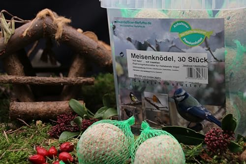 Anhaltiner Meisenknödel 30 Stück mit Netz mit Insekten Anhaltiner Vogelfutter