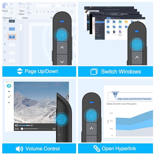 dinofire presentation clicker with case wireless presenter remote powerpoint clicker storage proective bag