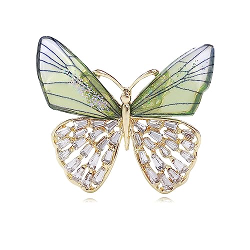 Image of Rhinestone Animal Butterfly Brooch Pin, Colorful Crystal Insect Butterfly Wings Suit Lapel Pin, Coat Pin Jewelry for Women Girls