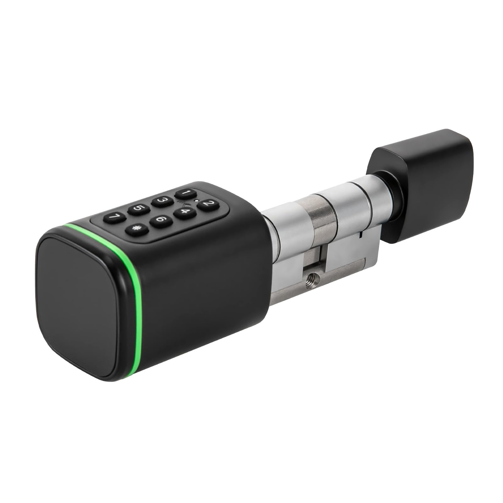 Serratura elettronica nera con codice numerico Smart Lock, serratura intelligente con chiave manuale, Smart Keycard, opzioni di sblocco app, per porte da 35 a 45 mm