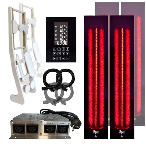 SET frameless InfraROTmed MAX© Tiefenwärmestrahler + Steuerung icon 4 TOUCH, Infrarotstrahler für Sauna und Infrarotkabine, Vollspektrumstrahler (2x500W + 2x750W + S + 2xLehne)