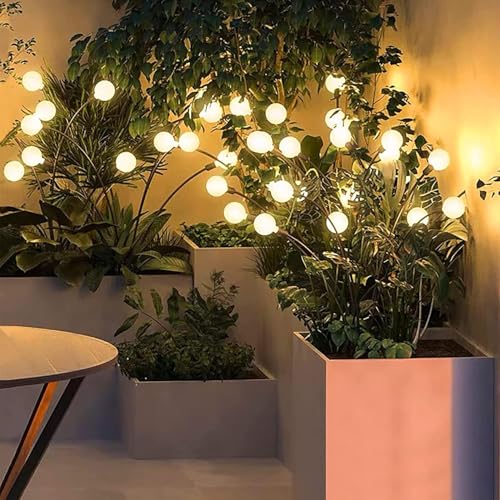 Image of Solar 8 LED Bulb Solar Garden Lights Waterproof Solar Powered Lights for Yard Pathway Patio, Swaying Lawn Decor Garden,Balcony Plant Decor (Warm Yellow) (1)