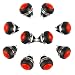 PP-NEST 10 Pieces 12mm Waterproof Push Button Momentary On Off Switch ANKG-01 (Red)