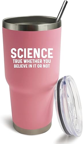 Miniatura 2 de SCIENCE TRUES WHETHER YOU BELIEVE IN IT OR NOT. Vaso deportivo con tapa y pajilla, regalos para estudiantes, vaso de vino aislado para la escuela