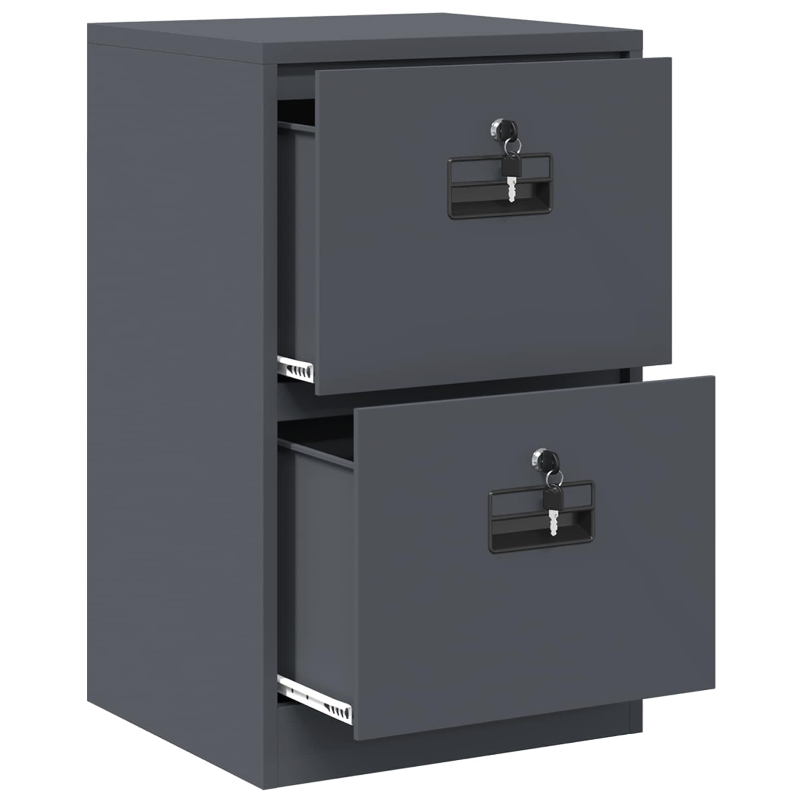 Armoire de Rangement en Acier laminé à Froid avec tiroirs Anthracite 45,5 x 42 x 74,5 cm Meuble Bureau sécurisé pour Documents et vêtements