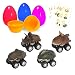 Large Surprise Eggs Filled 4 Pack Easter Eggs with Pull Back Dinosaur Cars Inside, Colorful Pre Plastic Easter Eggs Toys For Kids Easter Gifts Easter Basket Stuffers Fillers with Stickers