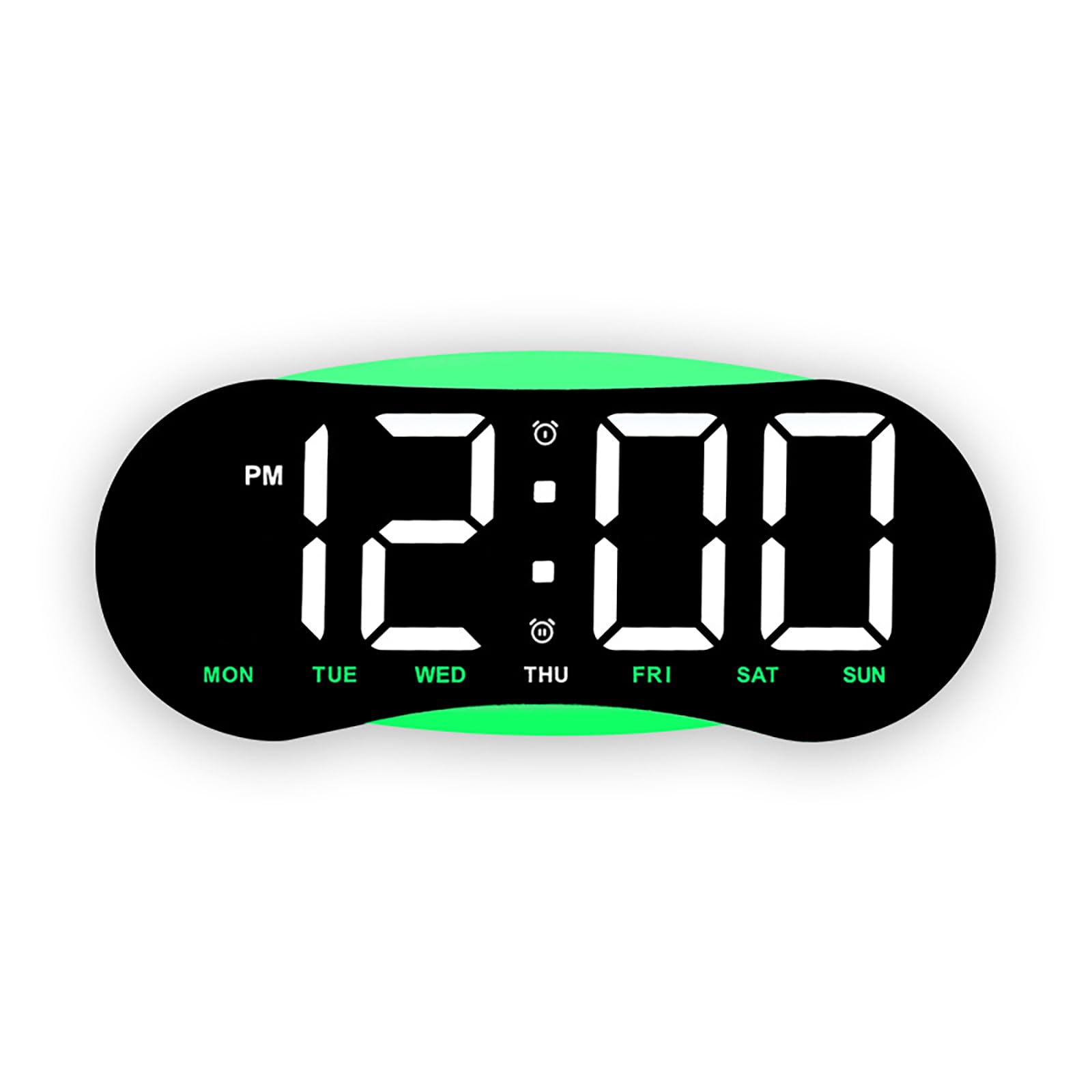 NRVTRE Large Display Digital Clock Digital Wall Alarm Clock with Date Temperature Dates Night Light Wall Mounted Desk Clocks Battery Operated