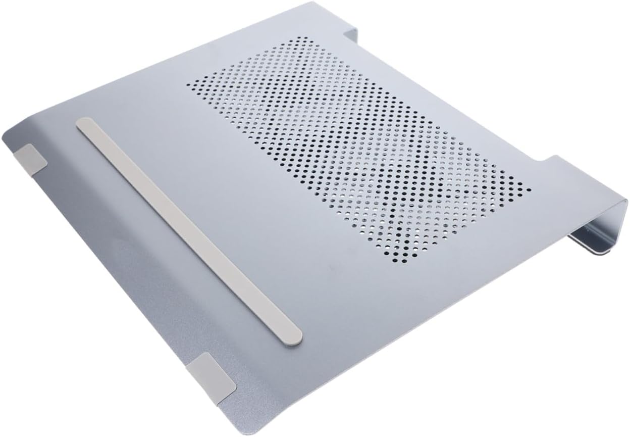 Aluminum Alloy Laptop Cooler Stand with Dual Fans for Notebooks to 17.3 Inch, Quiet Cooling Pad with Elevated Ergonomic Design, Gray, Compatible with Gaming and Office Laptops