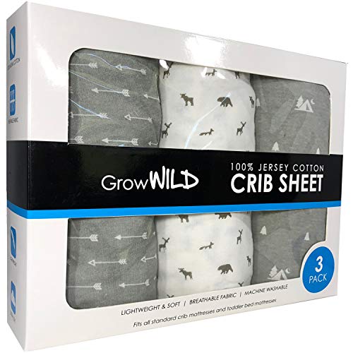 Premium Crib Sheets 3 Pack | Jersey Cotton Fitted Sheets for Boy or
