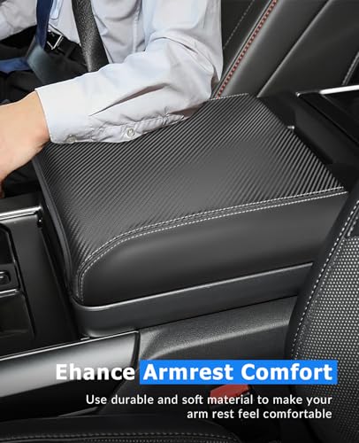 Image of INTGET Center Console Cover for 2026 Ford F150 Accessories 2021 2022 2023 2024 2025, for 2022-2026 F150 Lightning Interior Middle Armrest Arm Rest Cushion Protector(Only fit for Work Surface Console)