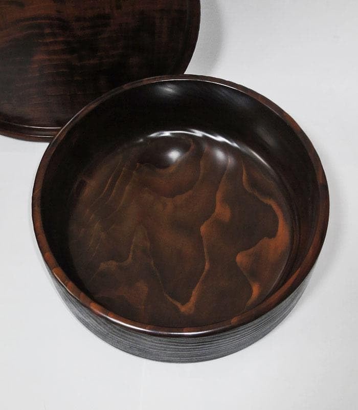 烏城彫 天然木くり抜き茶櫃 煎茶道具入れ 烏城彫茶びつ