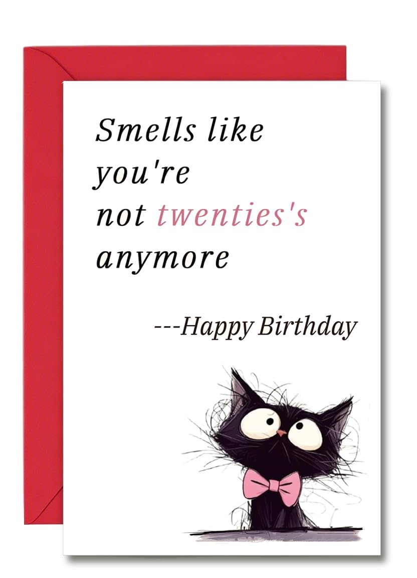 Funny Birthday Card for Women Men - Happy Birthday Card with Premium Envelopes for Wife Husband Friends Coworkers, Unique Birthday Card for 30+,