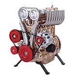 FenglinTech Stirling Engine Building Kit, Metal Assembly Inline Four Cylinder Stirling Engine Model...