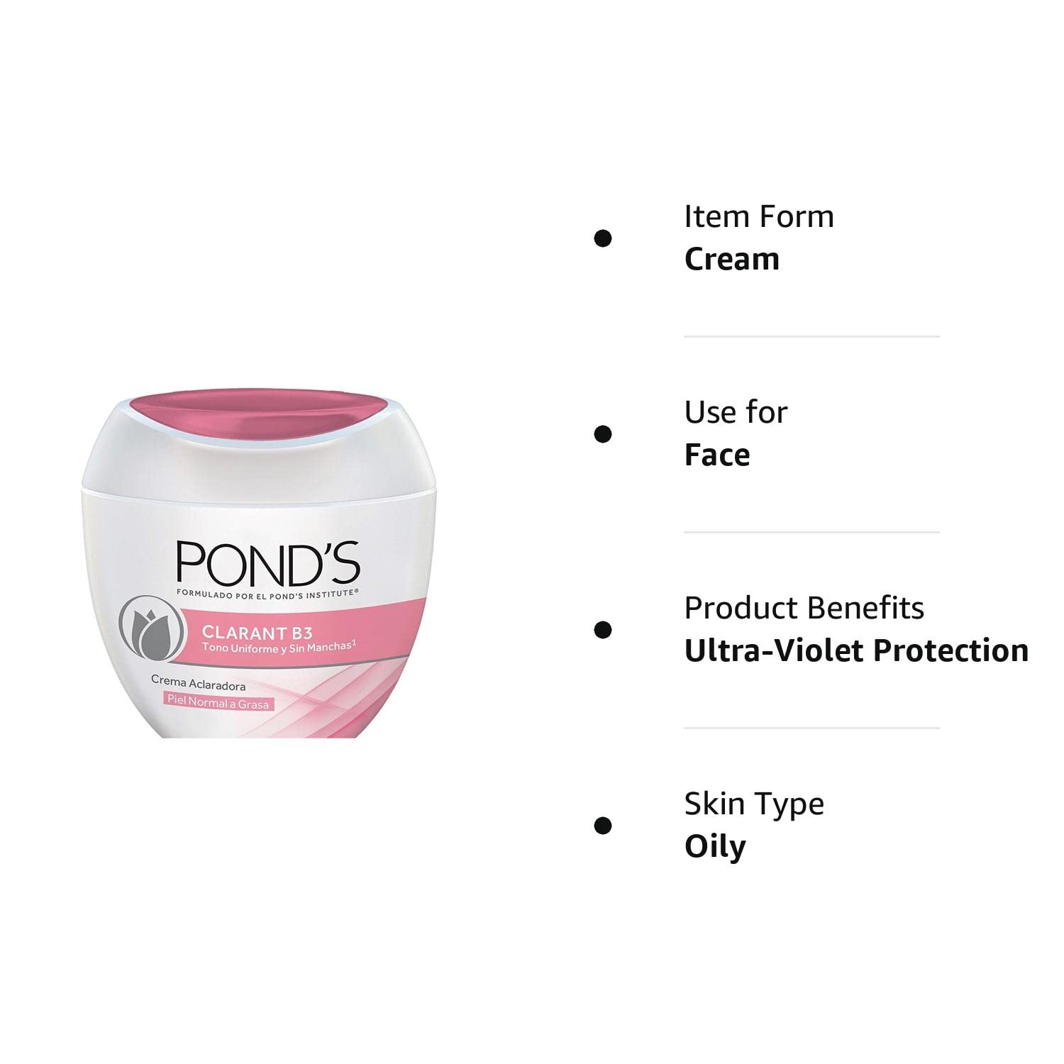 Crema facial aclaradora PONDS CLARANT B3 de 705oz con protección UV