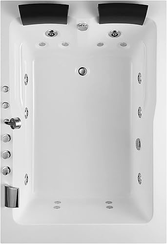 Empava Bañera de hidromasaje de acrílico para remojar el spa de hidromasaje, bañera de hidromasaje modelo 2022, color blanco