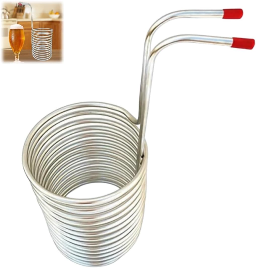 9.6M Stainless Steel Immersion Wort Chiller,Efficient 30L Cooling Tube for Home Beer Brewing, Home Brewer Equipment