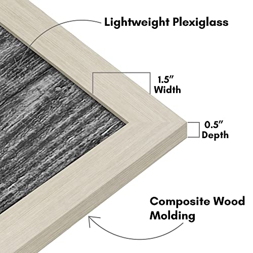 Americanflat 16x20 Picture Frame with Polished Plexiglass - Wide Picture Frames Made of Engineered Wood for Vertical or Horizontal Wall Display - Epic Collection - Light Wood