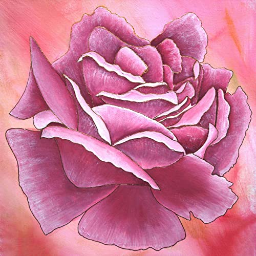 Art d'affiches KEBIA de fleurs et gravures murales sur toile rose