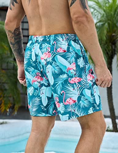 Kbvot Mens Swim Trunks With Compression Liner 5 Inch Inseam 2 Pack Quick Dry Stretch Beach Shorts Bathing Suits Swimwear #TOP6