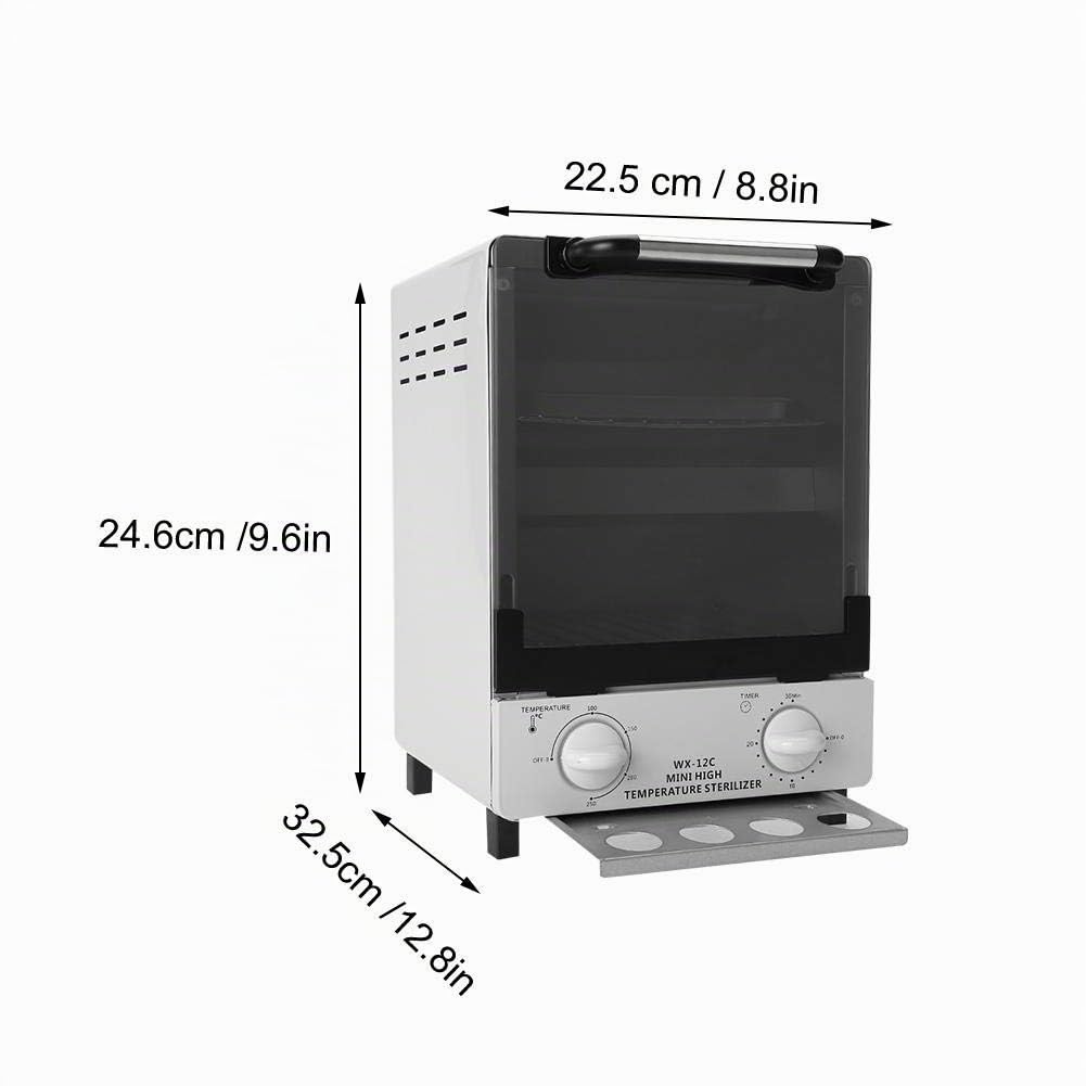 Dioche Hochtemperatur-Sterilisator, 10 l Sterilisationsbox, Infrarot-Sterilisationsschrank, Desinfektionsgerät für Manikürezubehör und Friseurwerkzeuge