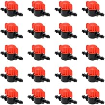 20PCS Drip Irrigation Barb Shut-Off Valve Barbed Ball Valve Tubing Coupling Valve for 1/4-Inch 4mm ID 7mm OD Tube Drip Irrigation Systems Gardens Farmland Greenhouses