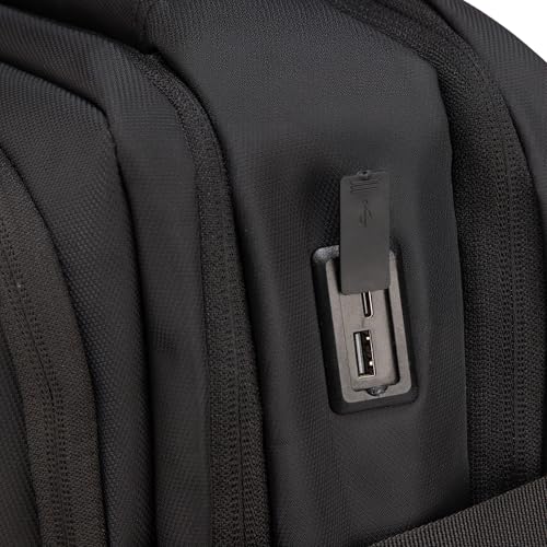 Image of F Gear Sydney Black 27L Premium Soft Touch Laptop Backpack | Fits 17 inch Laptop | Lightweight with Tablet Sleeve, USB & Type-C Charging Ports, 4 Compartments, 1 Pocket & Luggage Strap | Water-Resistant