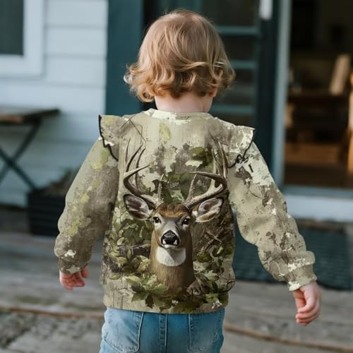 WELLFLYHOM Girls Sweatshirts 1-8T Graphic Long Sleeve Shirts Top Ruffle Top Crewneck Pullover Sweatshirt3