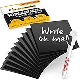 Black Dry Erase Magnetic Labels - Reusable Sticky Notes - Magnetic Notepads for Refrigerator - Dry...