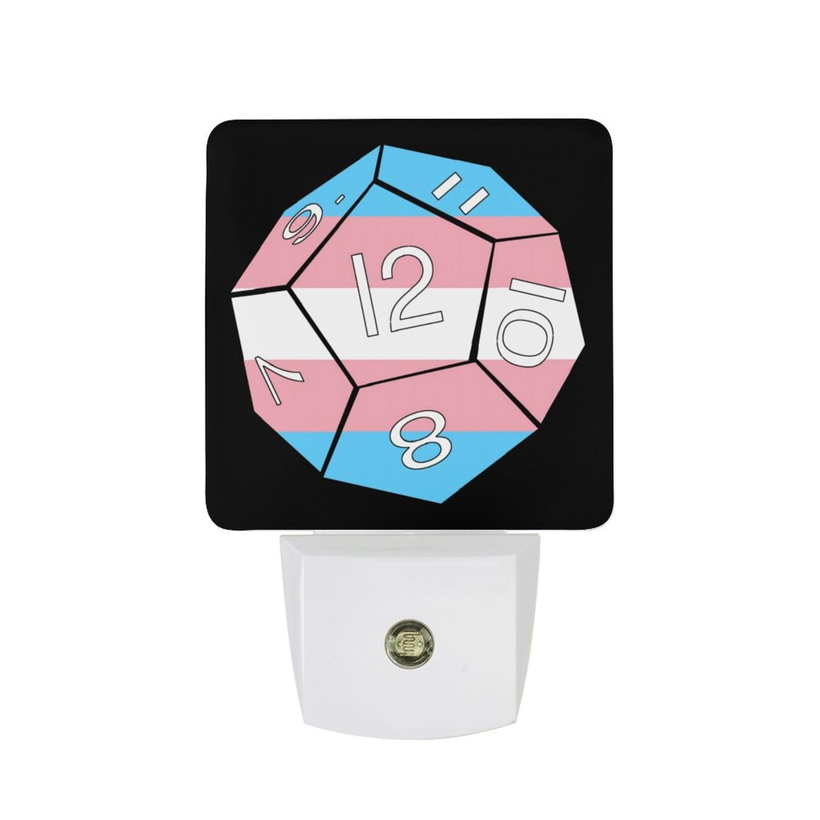 Nqrxadcrt Style Transgender Flag Dice Dragons Dungeons Night Light Plug In Wall Lights Bedside Lamp Bedrooms Home Hallways Decoration