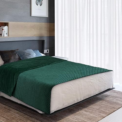 Image of Acdyion Weighted Blankets Removable Duvet Cover for Adults Twin Size (48 inchx72 inch),Heavy Blanket Duvet Cover with Soft and Comfort Minky with 12 Ties,Machine Washable Soft Weighted Blanket Cover (Green)