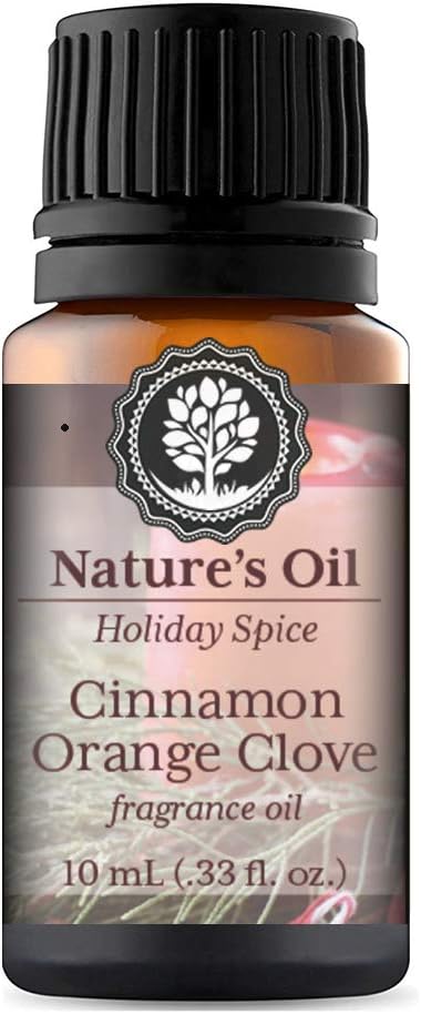 Cinnamon Orange Clove Fragrance Oil 10ml for Holiday Diffuser Oils, Making Soap, Candles, Lotion, Home Scents, Linen Spray and Lotion