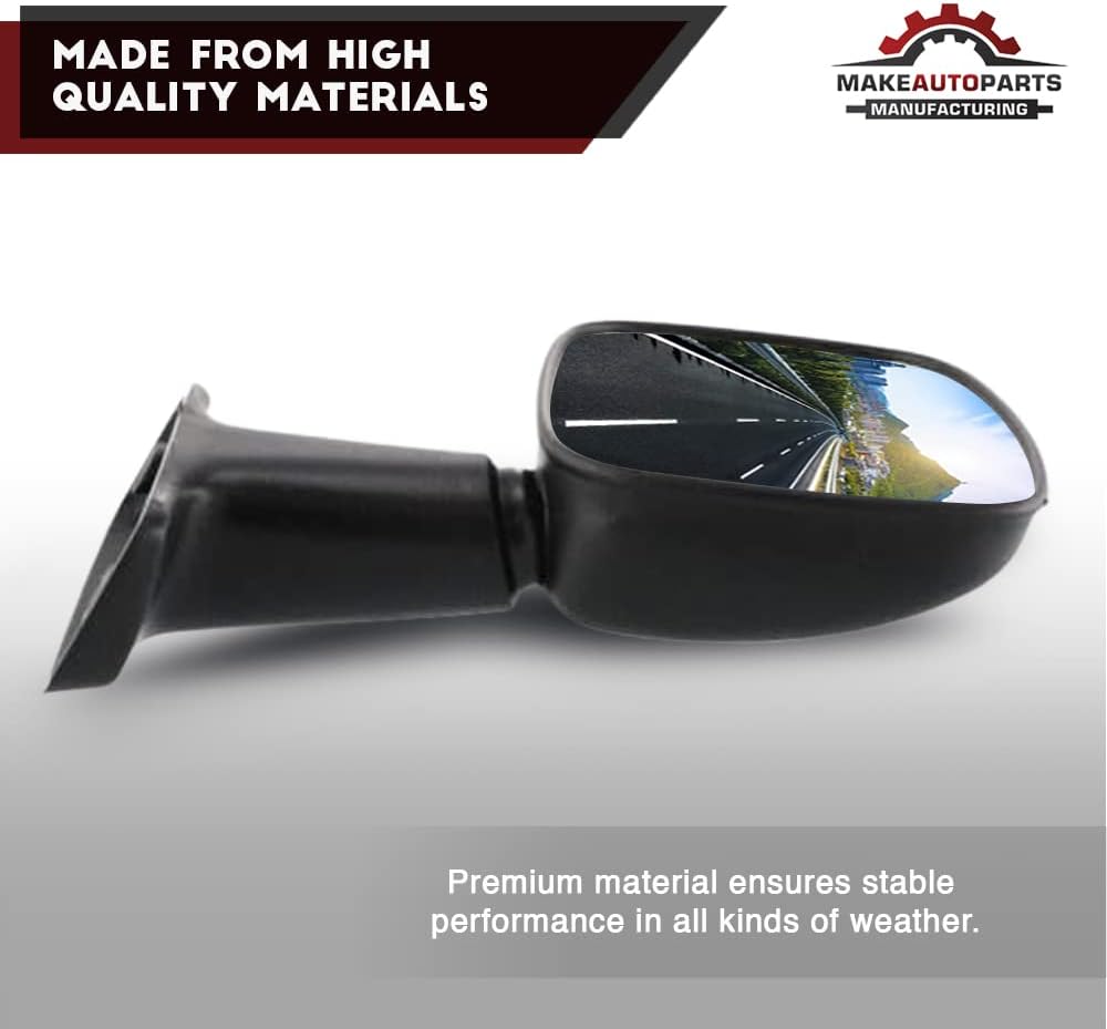 1984-1986 Toyota Pickup Passenger Side Mirror - Passengers Manual Side View Mirror Replacement for Toyota SUV Pickup Truck - Partslink Number TO1321106