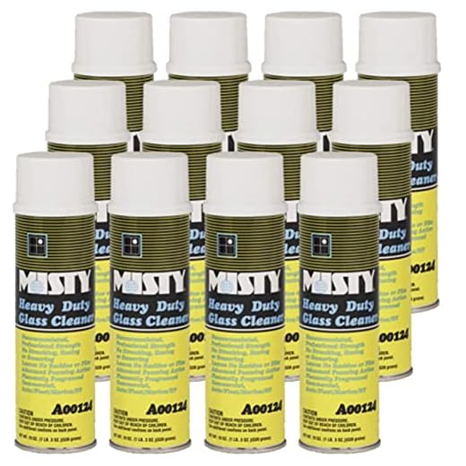 MISTY Heavy Duty Glass and Plexiglass Cleaner 19 Ounces (Case of 12) 1001482 - Professional Formula
