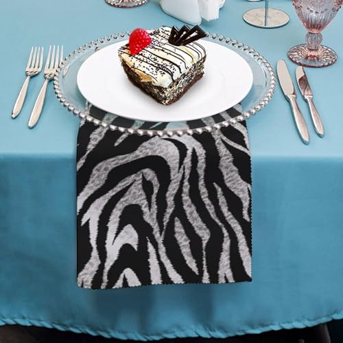 Servilletas de Tela Estampado Cebra Blanco y Negro Pack 6 miniatura 4