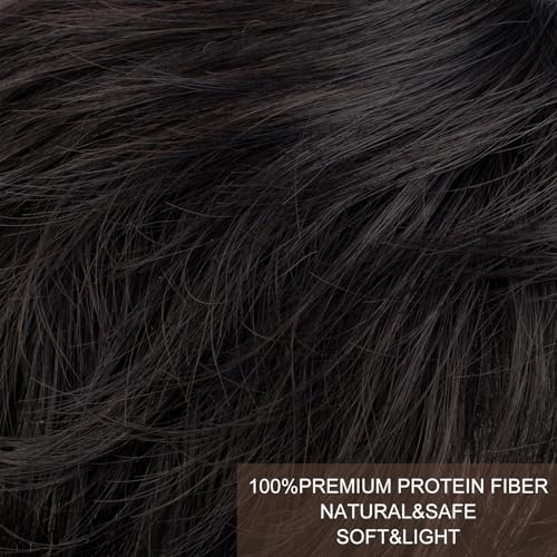 Image of PORSMEER Hair Toppers for Women Short Pixie Cut Pieces for Women with Thinning (Natural Black)