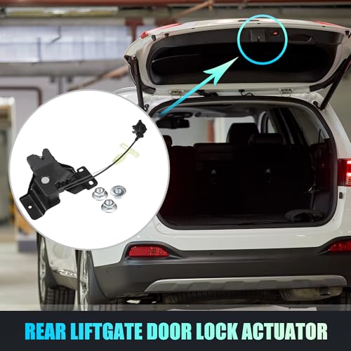 Image of X AUTOHAUX Replacement Rear Liftgate Door Lock Actuator with Cable for Lincoln Town Car 2008-2011 Tailgate Latch Assembly No.8W1Z5443200A Black