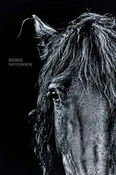 Paperback Horse Notebook: Black Horse Notebook, 110 Blank Pages, 6" x 9" (Notebook, Journal, Diary) Book