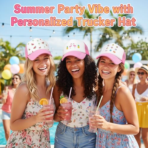 Image of 12 Pack Sublimation Blank Mesh Trucker Hats Bulk, DIY Heat Press Baseball Hat Pack, Sports Outdoor Snapback Cap