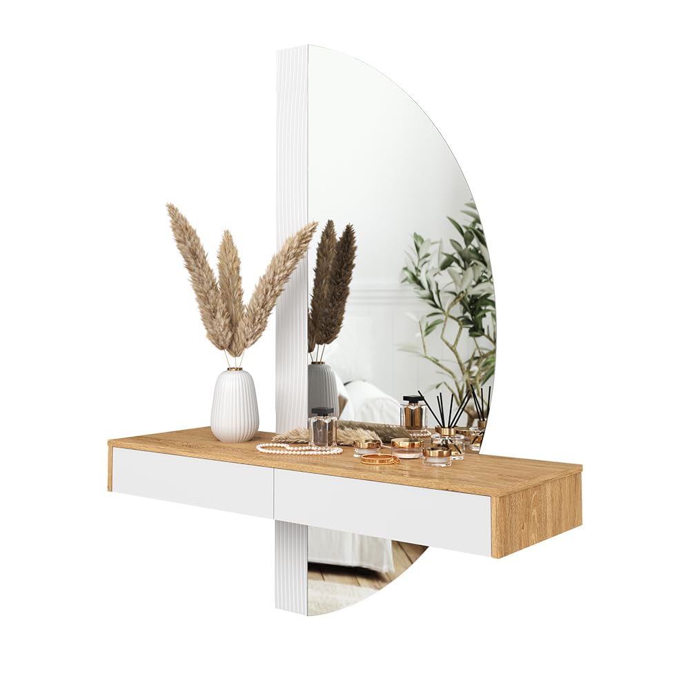 Vicco Tavolo da toeletta Melisa, Bianco, 120 cm con illuminazione a LED, Altezza regolabile, perfetta per adattarsi alle esigenze individuali
