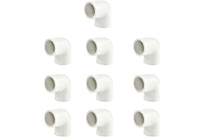 10 Pack ½ Inch PVC Pipe Fittings 90 Degree Elbow Couplings