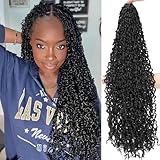 Boho Majesty Twist Crochet Hair 26' - 8 Packs Black Pre Twisted Micro Passion Twist Crochet Hair Curly Senegalese Dreadlocks Extensions Pre-looped Soft Locs Braids for Women Synthetic