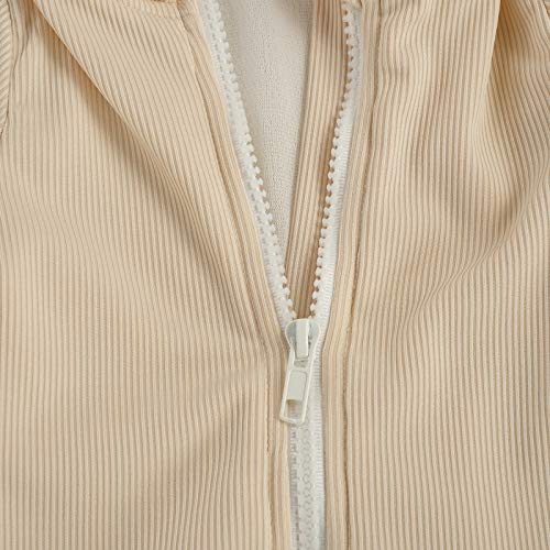 Mersariphy Toddler Baby Girl One-Piece Swimsuit Long Sleeve Swimsuit Girls Bathing Suit Rash Guard (12-18 Months, Pink Beige) #TOP4